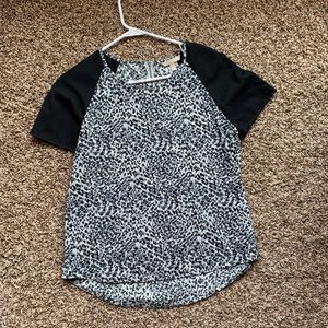 Leopard print top from Banana Republic, small